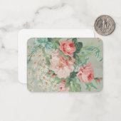 国フランスのヴィンテージアンティークキャベツバラ ノートカード (正面/裏面インサイチュ)