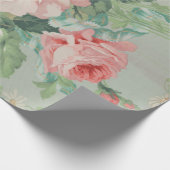 国フランスのヴィンテージアンティークキャベツバラ ラッピングペーパー (角)