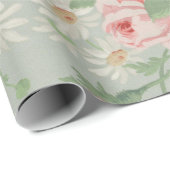 国フランスのヴィンテージアンティークキャベツバラ ラッピングペーパー (ロールコーナー)