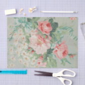 国フランスのヴィンテージアンティークキャベツバラ 薄葉紙 (クラフト)