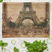 国フランスのヴィンテージモダンパリエッフェル塔 キッチンタオル (折り畳み)