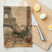 国フランスのヴィンテージモダンパリエッフェル塔 キッチンタオル (四つ折り)
