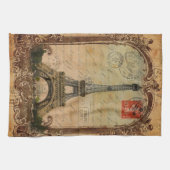 国フランスのヴィンテージモダンパリエッフェル塔 キッチンタオル (横)