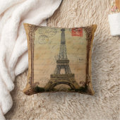 国フランスのヴィンテージモダンパリエッフェル塔 クッション (ブランケット)