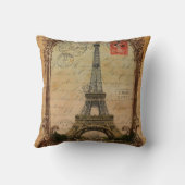 国フランスのヴィンテージモダンパリエッフェル塔 クッション (裏面)