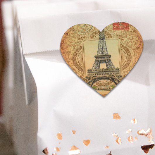 国フランスのヴィンテージモダンパリエッフェル塔 ハートシール