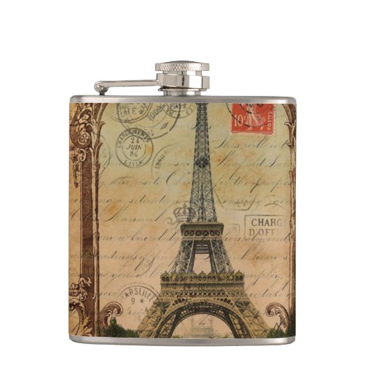 国フランスのヴィンテージモダンパリエッフェル塔 フラスク (正面)