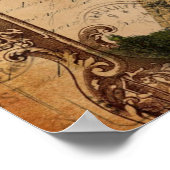 国フランスのヴィンテージモダンパリエッフェル塔 ポスター (角)