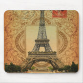 国フランスのヴィンテージモダンパリエッフェル塔 マウスパッド (正面)