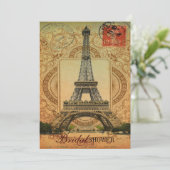 国フランスのヴィンテージモダンパリエッフェル塔 招待状 (スタンド正面)