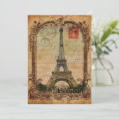 国フランスのヴィンテージモダンパリエッフェル塔 招待状 (スタンド正面)