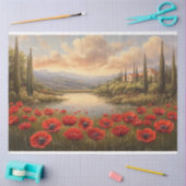 国フランスの側のポピーフィールドの切り離し 薄葉紙 (クラフト)