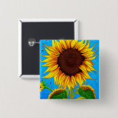 国フランスの側ひまわり 缶バッジ (正面&裏面)