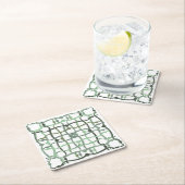 国フランスの側セージ緑タイル スクエアペーパーコースター (インサイチュ)