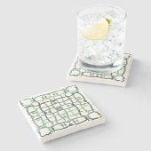 国フランスの側セージ緑タイル ストーンコースター (横)