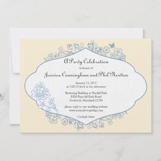 国フランスの婚約又はシャワー招待状 招待状 (正面)