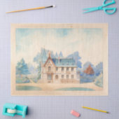 国フランスの家建築フレームの分離 薄葉紙 (クラフト)