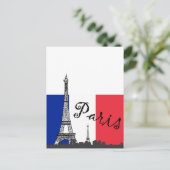 国フランスの旗とエッフェル塔 ポストカード (スタンド正面)