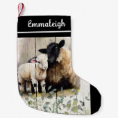 国フランスの植物学サフォークヒツジ スモールクリスマスストッキング (正面)