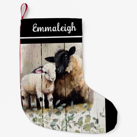 国フランスの植物学サフォークヒツジ スモールクリスマスストッキング (正面)