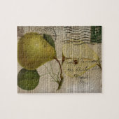 国フランスの植物性イラストレーションヴィンテージ梨 ジグソーパズル (横)