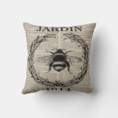 国フランスの植物性ヴィンテージクイーンビー クッション (裏面)