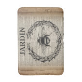 国フランスの植物性ヴィンテージクイーンビー バスマット (正面縦)