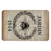 国フランスの植物性ヴィンテージクイーンビー マグネット (横)