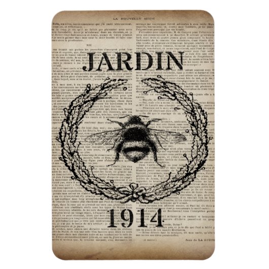 国フランスの植物性ヴィンテージクイーンビー マグネット (縦)