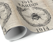 国フランスの植物性ヴィンテージクイーンビー ラッピングペーパー (ロールコーナー)