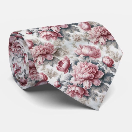 国フランスの牡丹 ネクタイ (ロール)