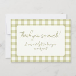 国フランスの牧草地ギンガム – セージ緑の草原。 サンキューカード