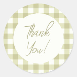 国フランスの牧草地ギンガム – セージ緑の草原。 ラウンドシール