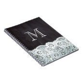 国フランスの白レースchalkboardモノグラム ノートブック (右側)