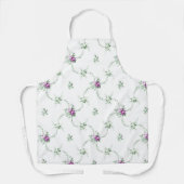 国フランスの紫と白のフローラ エプロン (正面)