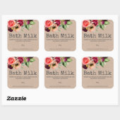 国フローラクラフトバスミルク製品ラベル スクエアシール (シート)