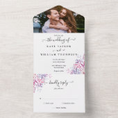 国フローラスクリプトモノグラム結婚写真 オールインワン招待状 (内側)