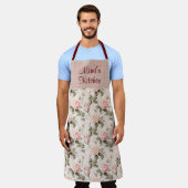国フローラバラオールオーバープリント パーソナライズされた エプロン (着用した状態)