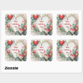 国フローラバレンタインハートカスタムリース スクエアシール (シート)