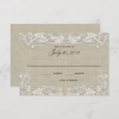 国フローラレースデザイン結婚の対応 招待状 (正面/裏面)