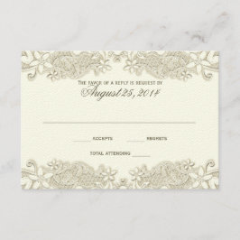 国フローラヴィンテージレースデザイン応答カード 出欠カード