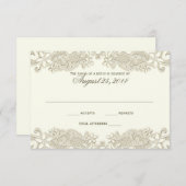 国フローラヴィンテージレースデザイン応答カード 出欠カード (正面/裏面)