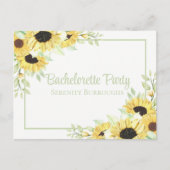 国フローラ水彩ひまわりバチェロレッテ インビテーションポストカード (正面)