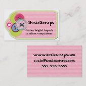 国ボタンのスクラップブック作りのラベルの名刺 名刺 (正面/裏面)