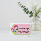 国ボタンのスクラップブック作りのラベルの名刺 名刺 (スタンド正面)