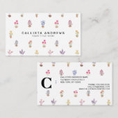 国ポッエレガントテッドフラワーウォータカラーパターン 名刺 (正面/裏面)