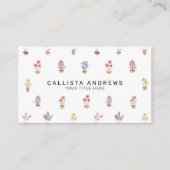 国ポッエレガントテッドフラワーウォータカラーパターン 名刺 (正面)