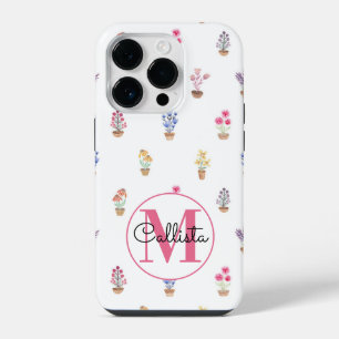 国ポッエレガントテッドフラワーウォーターカラーモノグラム iPhone 14 PROケース