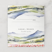 国ミニマルの春フローラの結婚横の場所 プレイスカード (外部開封)