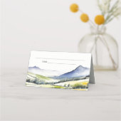 国ミニマルの春フローラの結婚横の場所 プレイスカード (裏面)